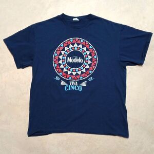 Modelo Cerveza Viva Cinco De Mayo Beer Blue Short Sleeve T-Shirt Size XL